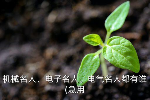 機(jī)械名人、電子名人、電氣名人都有誰(急用