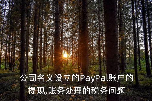  公司名義設(shè)立的PayPal賬戶的 提現(xiàn),賬務(wù)處理的稅務(wù)問題
