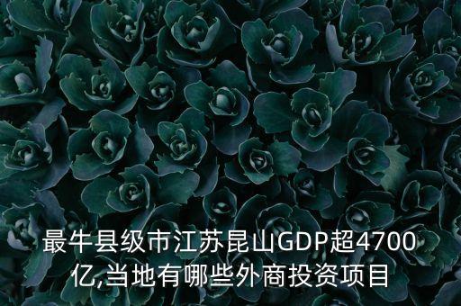 最?？h級(jí)市江蘇昆山GDP超4700億,當(dāng)?shù)赜心男┩馍掏顿Y項(xiàng)目