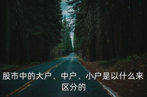 股市中的大戶、中戶、小戶是以什么來(lái)區(qū)分的