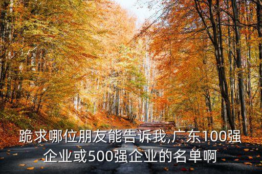跪求哪位朋友能告訴我,廣東100強(qiáng)企業(yè)或500強(qiáng)企業(yè)的名單啊