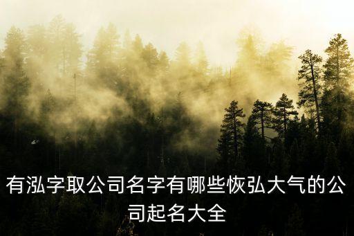 有泓字取公司名字有哪些恢弘大氣的公司起名大全