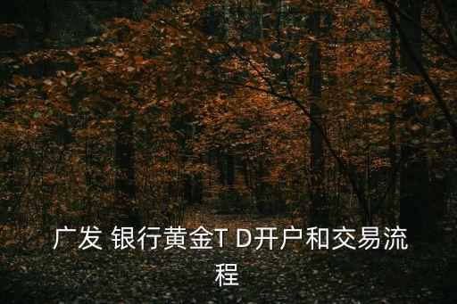 廣發(fā) 銀行黃金T D開(kāi)戶(hù)和交易流程