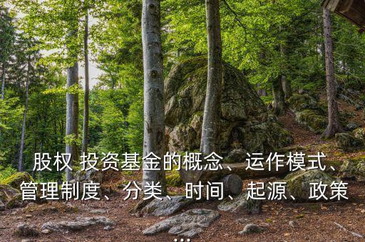  股權(quán) 投資基金的概念、運作模式、 管理制度、分類、時間、起源、政策...