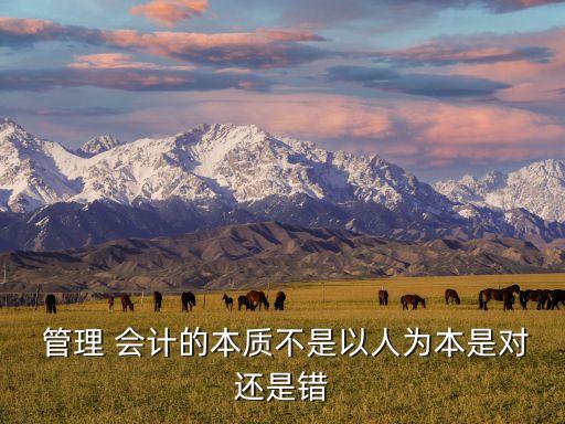  管理 會計的本質(zhì)不是以人為本是對還是錯