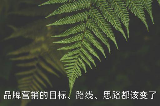 品牌營銷的目標(biāo)、路線、思路都該變了