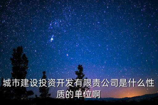 城市建設(shè)投資開(kāi)發(fā)有限責(zé)公司是什么性質(zhì)的單位啊