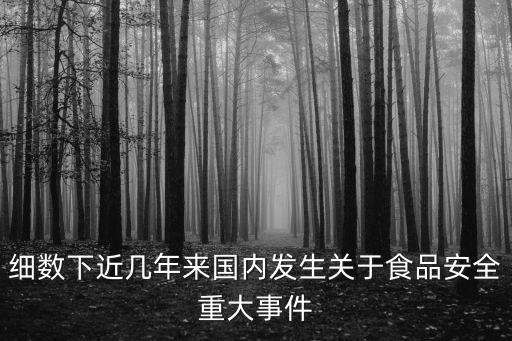 細數(shù)下近幾年來國內發(fā)生關于食品安全重大事件