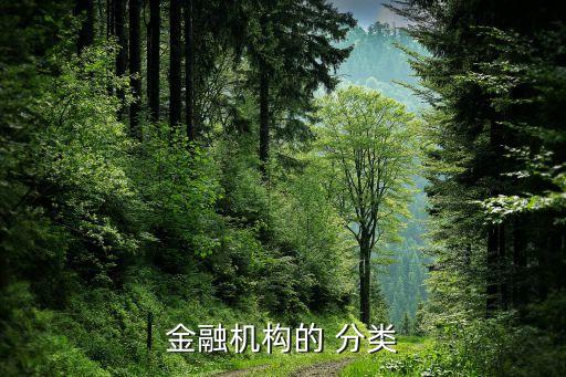 金融機構的 分類