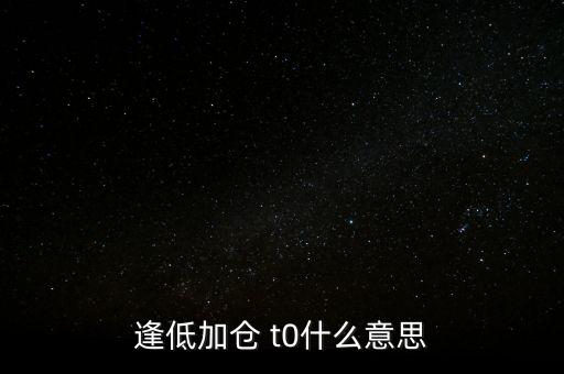 逢低加倉(cāng) t0什么意思