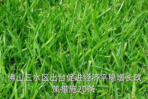  佛山三水區(qū)出臺(tái)促進(jìn)經(jīng)濟(jì)平穩(wěn)增長政策措施20條