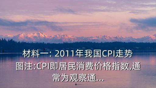 材料一: 2011年我國CPI走勢圖注:CPI即居民消費(fèi)價格指數(shù),通常為觀察通...