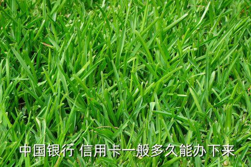  中國銀行 信用卡一般多久能辦下來