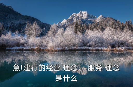 急!建行的經(jīng)營 理念、 服務(wù) 理念是什么