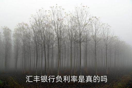 匯豐銀行負利率是真的嗎