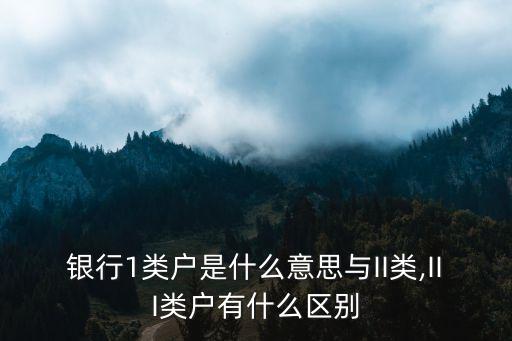 銀行1類(lèi)戶(hù)是什么意思與II類(lèi),III類(lèi)戶(hù)有什么區(qū)別