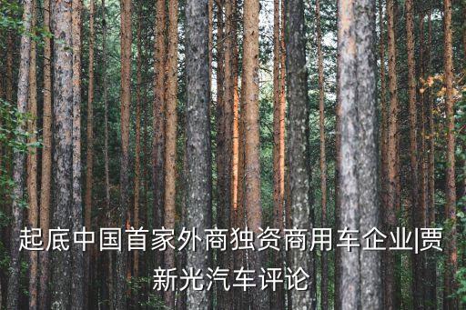 起底中國首家外商獨(dú)資商用車企業(yè)|賈新光汽車評(píng)論