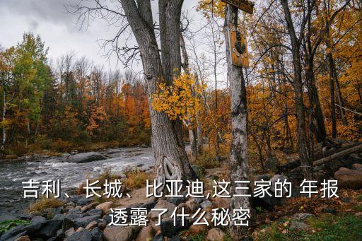 吉利、長城、比亞迪,這三家的 年報(bào)透露了什么秘密