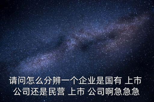 請(qǐng)問(wèn)怎么分辨一個(gè)企業(yè)是國(guó)有 上市 公司還是民營(yíng) 上市 公司啊急急急