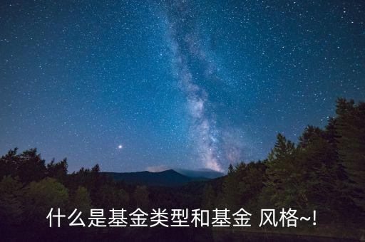 什么是基金類型和基金 風格~!