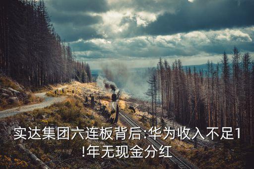 實達集團六連板背后:華為收入不足1!年無現(xiàn)金分紅