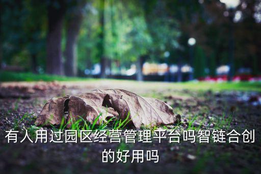 有人用過園區(qū)經營管理平臺嗎智鏈合創(chuàng)的好用嗎