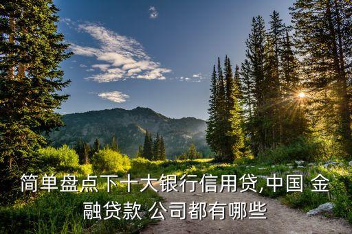 簡(jiǎn)單盤點(diǎn)下十大銀行信用貸,中國(guó) 金融貸款 公司都有哪些