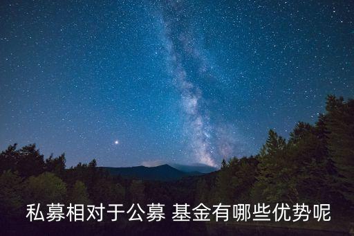  私募相對(duì)于公募 基金有哪些優(yōu)勢(shì)呢