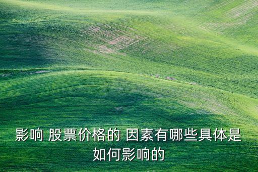 影響 股票價格的 因素有哪些具體是如何影響的