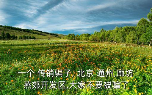 一個 傳銷騙子, 北京 通州,廊坊燕郊開發(fā)區(qū),大家不要被騙了
