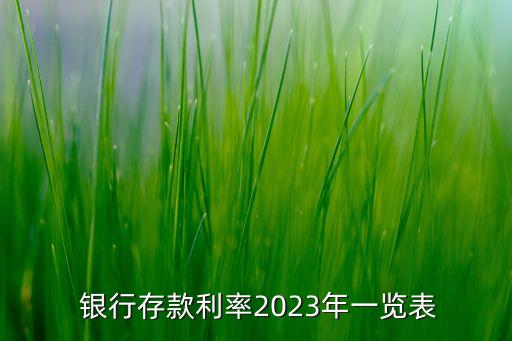  銀行存款利率2023年一覽表