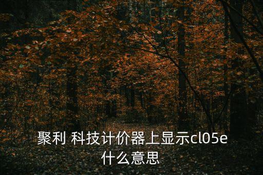  聚利 科技計(jì)價(jià)器上顯示cl05e什么意思