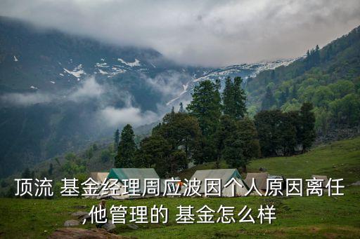 頂流 基金經理周應波因個人原因離任,他管理的 基金怎么樣