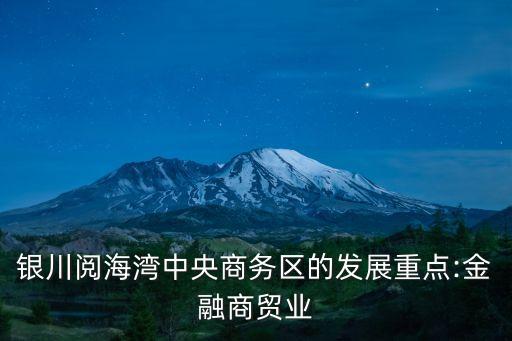 銀川閱海灣中央商務區(qū)的發(fā)展重點:金融商貿(mào)業(yè)