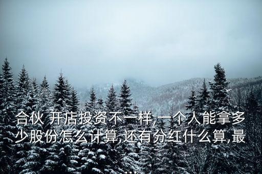 合伙 開店投資不一樣,一個人能拿多少股份怎么計算,還有分紅什么算,最...