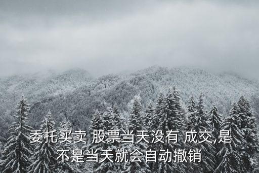  委托買(mǎi)賣(mài) 股票當(dāng)天沒(méi)有 成交,是不是當(dāng)天就會(huì)自動(dòng)撤銷