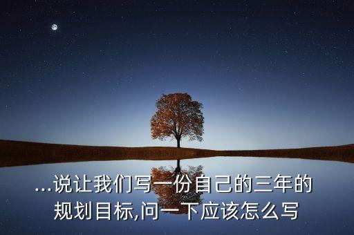 ...說(shuō)讓我們寫(xiě)一份自己的三年的 規(guī)劃目標(biāo),問(wèn)一下應(yīng)該怎么寫(xiě)
