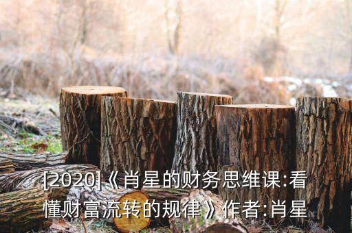 [2020]《肖星的財務思維課:看懂財富流轉的規(guī)律》作者:肖星