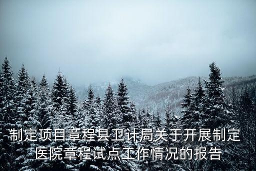 制定項(xiàng)目章程縣衛(wèi)計(jì)局關(guān)于開展制定 醫(yī)院章程試點(diǎn)工作情況的報(bào)告