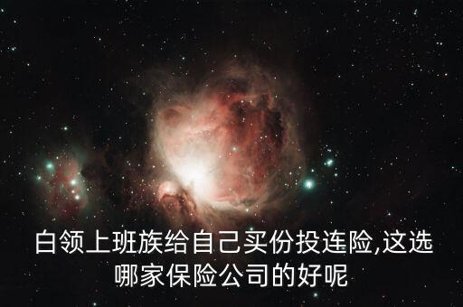  白領(lǐng)上班族給自己買份投連險,這選哪家保險公司的好呢