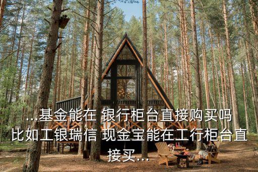 ...基金能在 銀行柜臺(tái)直接購(gòu)買嗎比如工銀瑞信 現(xiàn)金寶能在工行柜臺(tái)直接買...