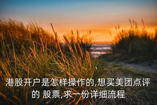 港股開戶是怎樣操作的,想買美團點評的 股票,求一份詳細(xì)流程
