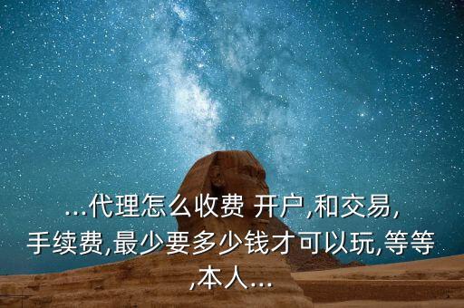 ...代理怎么收費(fèi) 開戶,和交易,手續(xù)費(fèi),最少要多少錢才可以玩,等等,本人...