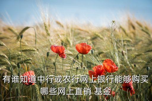 有誰知道中行或農(nóng)行網(wǎng)上銀行能夠購(gòu)買哪些網(wǎng)上直銷 基金