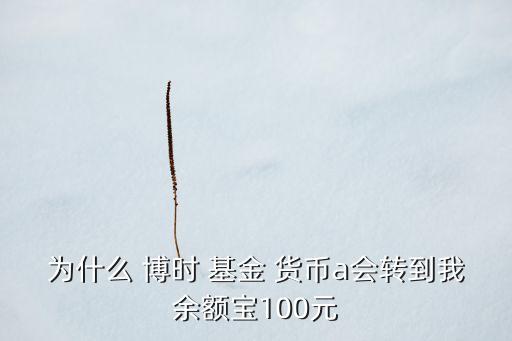 為什么 博時 基金 貨幣a會轉(zhuǎn)到我余額寶100元