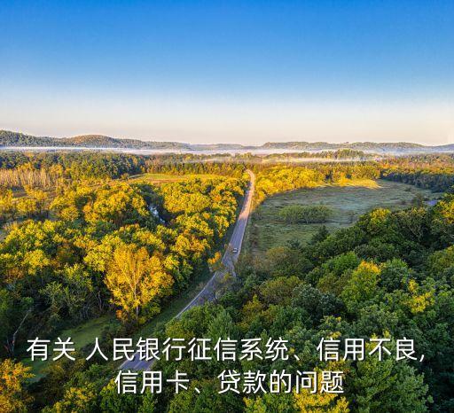 有關(guān) 人民銀行征信系統(tǒng)、信用不良, 信用卡、貸款的問題