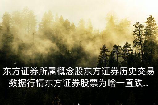東方證券所屬概念股東方證券歷史交易數(shù)據行情東方證券股票為啥一直跌...