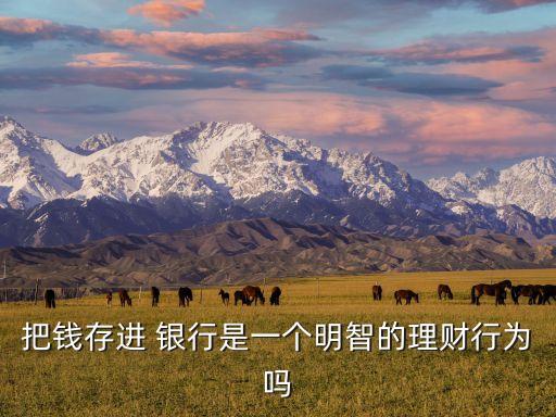 把錢(qián)存進(jìn) 銀行是一個(gè)明智的理財(cái)行為嗎