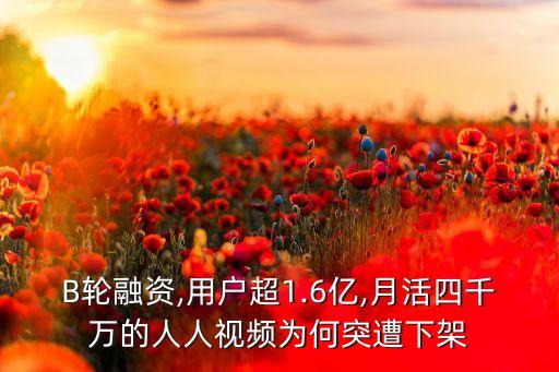 B輪融資,用戶(hù)超1.6億,月活四千萬(wàn)的人人視頻為何突遭下架
