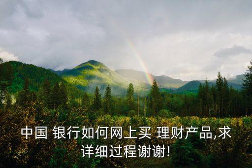 中國 銀行如何網(wǎng)上買 理財產(chǎn)品,求詳細(xì)過程謝謝!